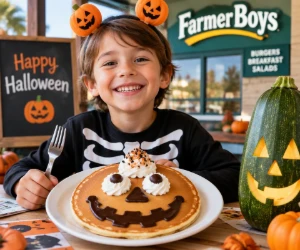 Free Halloween Hot Cake for Kids and Giant Zucchini Carving at Farmer Boys