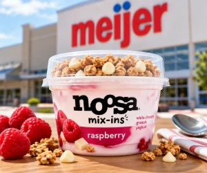 Free noosa Mix-ins Raspberry Yoghurt at Meijer