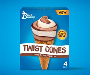 Blue Bunny Twist Cones for Free