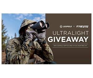 Enter for a Chance to Win an Ultralight Hunting Kit Filled with Optics, Camo, and Camping Gear