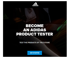 Free Adidas Sneakers and Sportswear - Become a Product Tester and Receive Free Products to Test and Keep