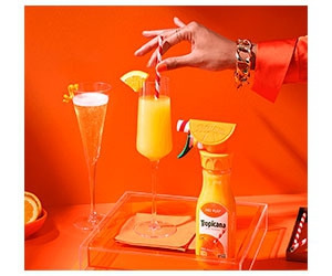 Win Tropicana Mimosa Maker Kit with Glasses, Drink, and Paper Straws