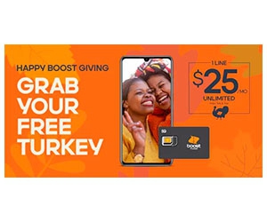 Celebrate Thanksgiving with a Free Turkey from Boost Mobile!