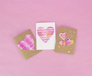 Free Watercolor Cards Craft Kit for Valentine's Day at Michaels
