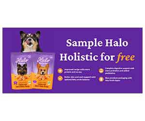 Claim your FREE sample of Halo Holistic Dog Food