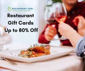 Purchase Restaurant.com eGift Card and get up to 82% discount on dining.