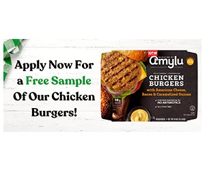 Get a Free Pack of Amylu Charbroiled Chicken Burgers with Cheese, Bacon, and Onions