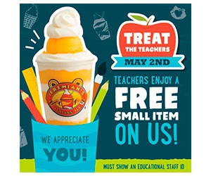 Free Sweet Treat For Teachers at Jeremiah's Ice on May 2nd