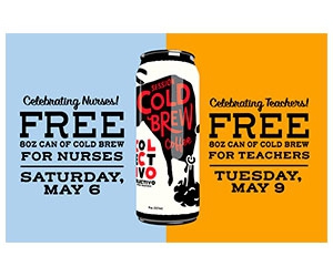 Free Cold Brew Coffee for Nurses & Teachers at Collectivo On May 6th & 9th