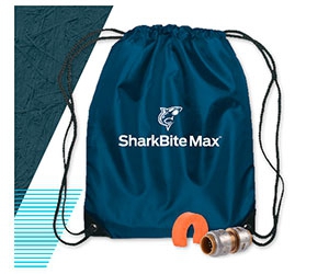 Free SharkBite Max Coupling, Bag, and Disconnect Clip Sample