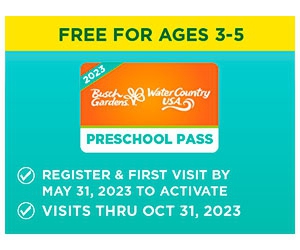 Free 2-Park Preschool Pass for Unlimited Fun at Busch Gardens Williamsburg