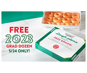 2023 Graduating Seniors Get a Free Krispy Original Glazed® Dozen with Dough-ploma Proof