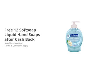 Get 12 Softsoap Liquid Hand Soaps for Free with TopCashback's 100% Cashback Offer for New Members!