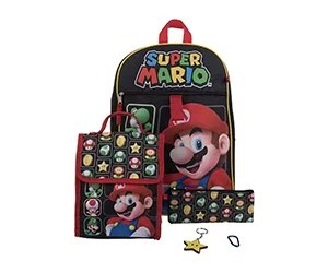 Save Big on Bioworld Super Mario 5 Piece Backpack at JCPenney - Just $19.99 with Code JUNEBUG9!