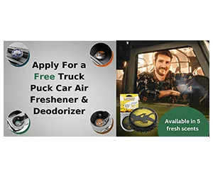 Get a Free Truck Puck Car Air Freshener Deodorizer - Apply Now!