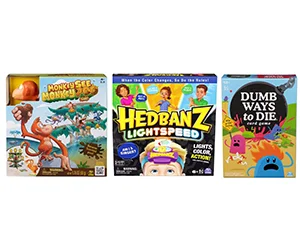 Host the Ultimate Game Night with Free Spin Master Games | Monkey See Monkey Poo, Hedbanz Lightspeed, and Dumb Ways to Die!
