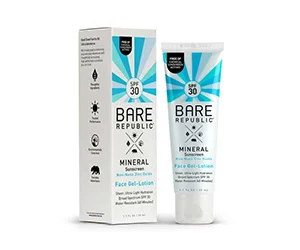 Free Sample of Bare Republic Mineral SPF 30 Face Sunscreen Gel-Lotion