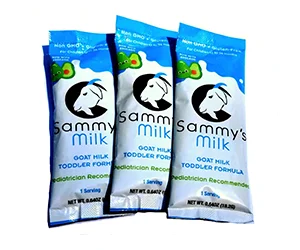 Get 3 Free Samples of Sammy's Milk Goat Milk Toddler Formula - Dairy-Free, Gluten-Free, and Soy-Free Alternative for Healthy Growth and Development