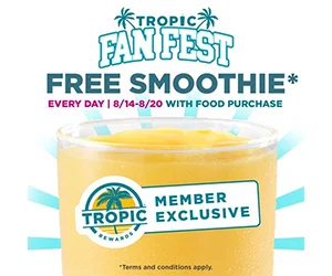 Sip into Summer with a Free Smoothie at Tropical Smoothie Cafe!