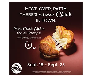 Free Chick Melt Offer at Chicken Salad Chick for Names Similar to Patty! Hurry, Valid Until Saturday, July 23rd