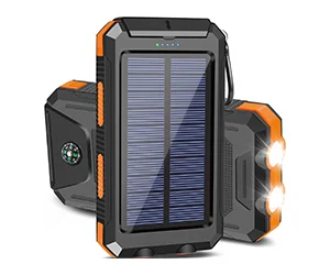 Shop Now and Save $31.90 on a 20000mAh Solar Charger for Cell Phone iPhone at Walmart - Only $18.09 (reg $49.99)