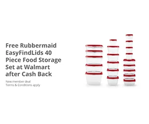 Get a FREE Rubbermaid EasyFindLids 40-Pc Food Storage Container Set after Cash Back