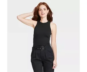 Upgrade Your Wardrobe with the Women's Slim Fit Ribbed High Neck Tank Top at Target - Only $8.00!
