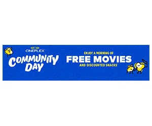 Cineplex Community Day: Free Movies and Discounted Snacks on November 4th
