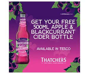 Free Thatcher's Apple and Blackcurrant Cider Bottle - Experience the Pure Taste of British Cider