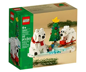 Save 60% on LEGO Wintertime Polar Bears 40571 Christmas Décor Building Kit at Walmart