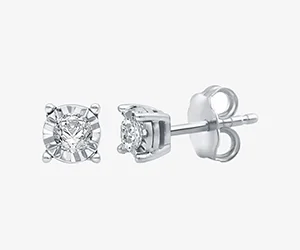 Save Big on 1/6 CT. T.W. Mined White Diamond Stud Earrings at JCPenney - Only $39.99!