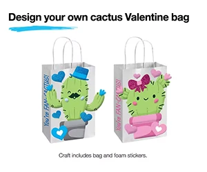 Get a Free Cactus Valentine Bag Craft Kit at JCPenney on February 10th!