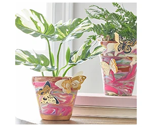 Claim Your Free Marbled Paint Pour Pots Craft Kit at Michael's on February 18th