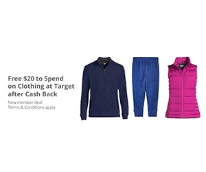Get $20 Cash Back on Clothing at Target for New TopCashback Members!
