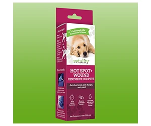 Get a Free Sample of Vetality Hot Spot and Wound Ointment for Dogs - Actively Kills Bacteria for 24 Hours!