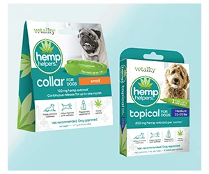 Free Hemp Helpers Dog Collars or Topical Tubes from Vetality - Infused with Hemp for Your Pet's Well-Being