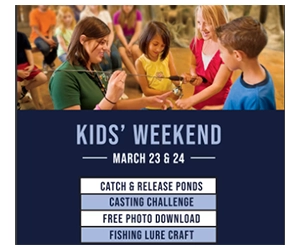 Free Kid's Fishing Weekend at Cabela's on March 23 & 24