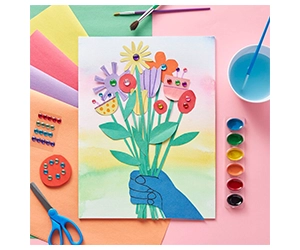 Free Kids Club: Paper Flower Bouquet Collage Craft Kit at Michaels on April 13th