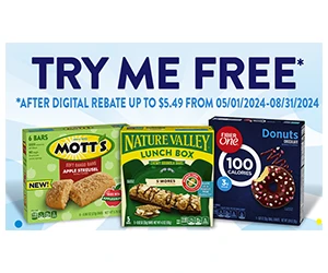 Get a Free Box of Nature Valley, Mott's, or Fiber One Products with Rebate!