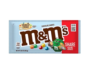 Free M&M Crunchy Cookie Chocolate Candy Share Size