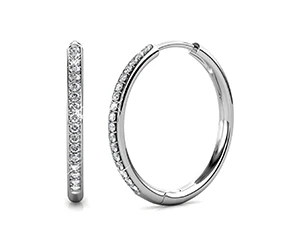 Cate & Chloe Bianca 18k White Gold Crystal Hoop Earrings - $16.99 at Walmart (reg $135)