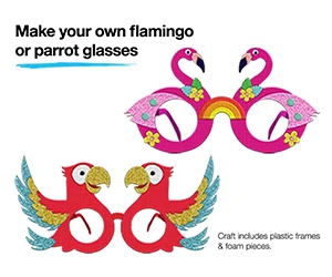 Free Kids Zone Event at JCPenney: Craft Your Own Flamingo or Parrot Glasses!