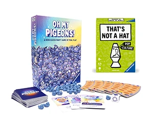 Host a Memorable Game Night with Free Oh My Pigeons! and That's Not a Hat: Pop Culture Edition Games!