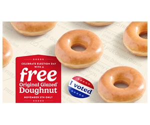 Sweeten Your Vote with a Free Krispy Kreme Original Glazed® Doughnut on Election Day!