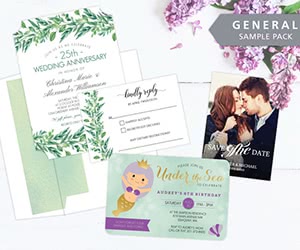 Order Your Free PurpleTrail General Holidays Invitations Sample Kit Today!