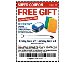 Claim Your Free Gift at Harbor Freight This Weekend!