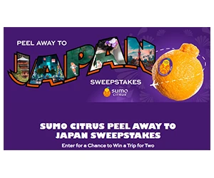 Enter to Win a Trip to Japan with Sumo Citrus Peel Away Sweepstakes!