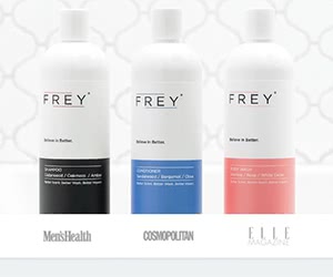 Claim Your Free Sample Pack of Frey Shampoo, Conditioner, and Body Wash