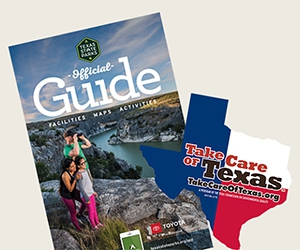 Discover Texas State Parks with a free official guide and bumper sticker! The guide not only showcases the beauty of Texas' outdoor spaces but also encourages participation in community activities that help protect the environment. Join us in our mission