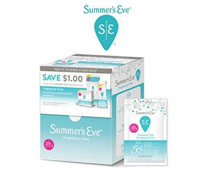 Free Summer's Eve Feminine Cleansing Wipes Samples for Healthcare Professionals